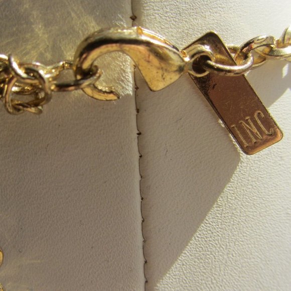 INC Multi-Strand Faux Stone Diamond Accent Gold Tone Necklace - Picture 3 of 3